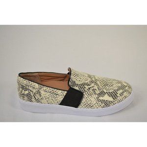 Vionic Demetra Snake Print Slip On Loafers Women's Size 88.5 Cream White Black